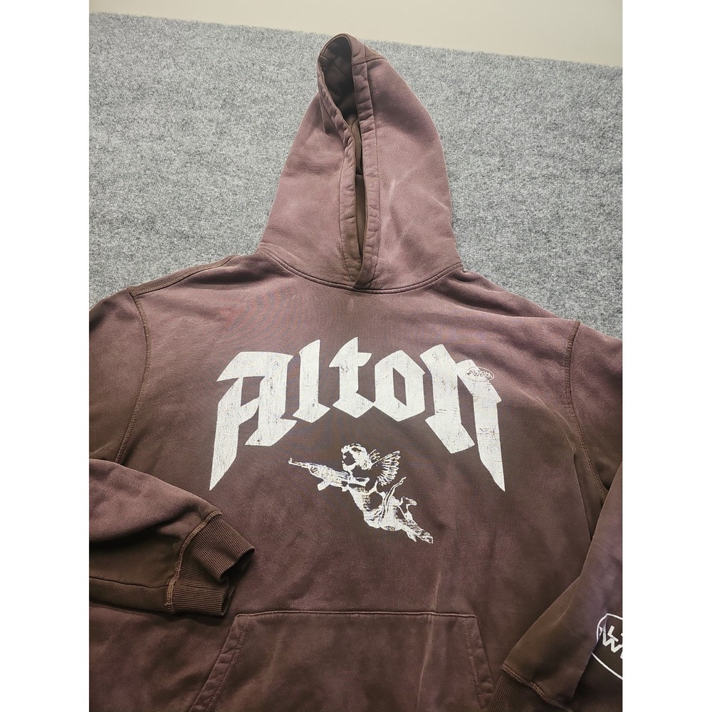Alton Wear Mens Hoodie Size Large  "Angel With Gun" Oversized